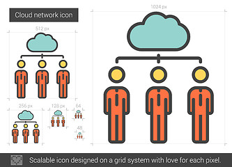 Image showing Cloud network line icon.