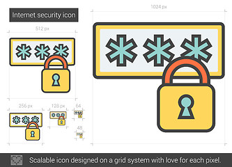 Image showing Internet security line icon.