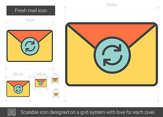 Image showing Fresh mail line icon.