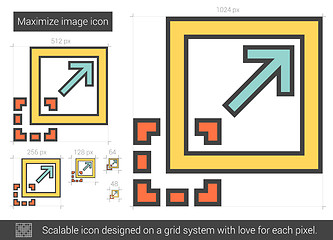 Image showing Maximize image line icon.