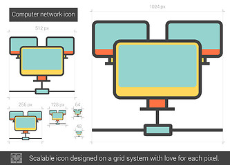 Image showing Computer network line icon.