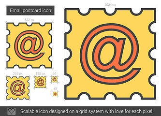 Image showing Email postcard line icon.