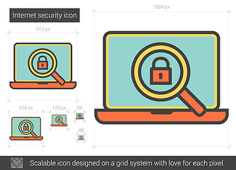 Image showing Internet security line icon.