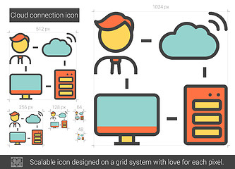 Image showing Cloud connection line icon.