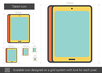 Image showing Tablet line icon.