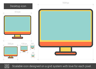 Image showing Desktop line icon.