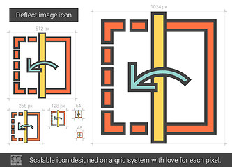 Image showing Reflect image line icon.