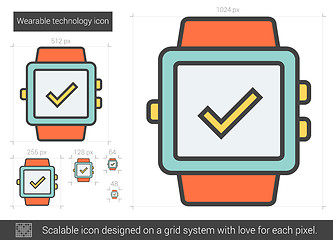 Image showing Wearable technology line icon.