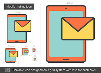 Image showing Mobile mailing line icon.