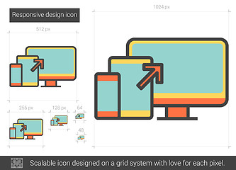 Image showing Responsive design line icon.