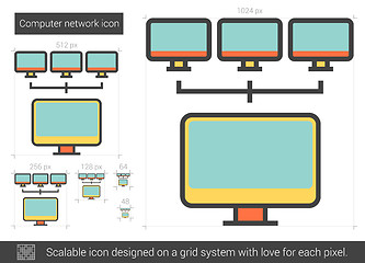 Image showing Computer network line icon.