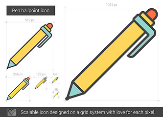 Image showing Pen ballpoint line icon.