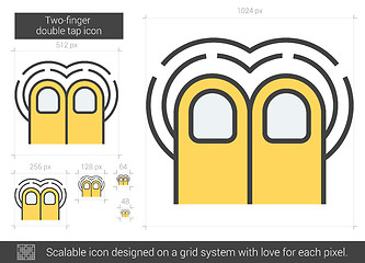 Image showing Two-finger double tap line icon.