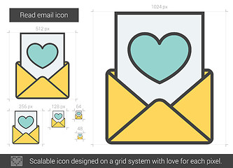 Image showing Read email line icon.
