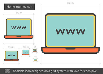 Image showing Home internet line icon.