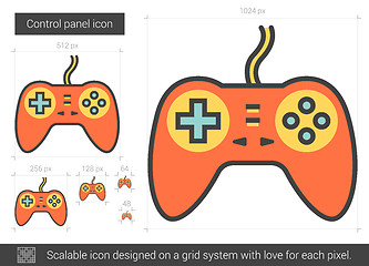 Image showing Game pad line icon.