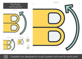 Image showing Two-finger scroll up line icon.