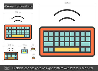 Image showing Wireless keyboard line icon.