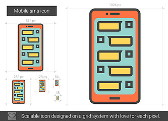 Image showing Mobile sms line icon.