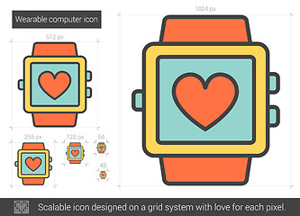 Image showing Wearable computer line icon.