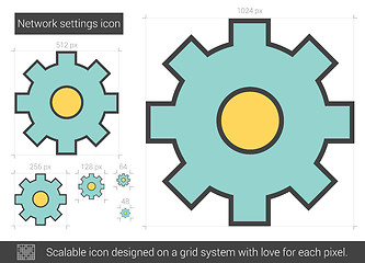 Image showing Network settings line icon.