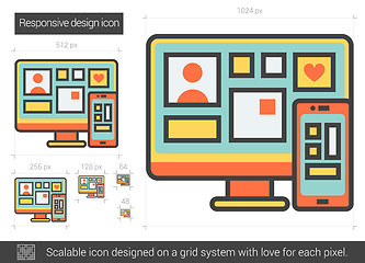 Image showing Responsive design line icon.