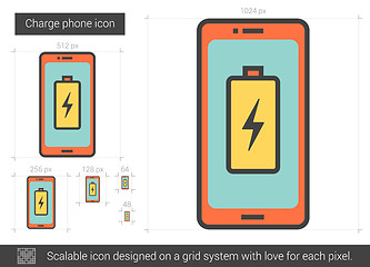 Image showing Charge phone line icon.