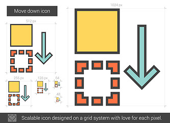 Image showing Move down line icon.