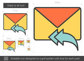 Image showing Reply to all line icon.