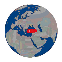 Image showing Turkey on political globe