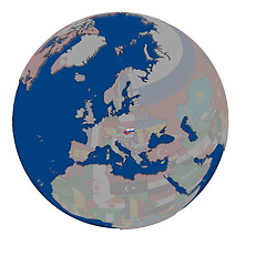 Image showing Slovakia on political globe