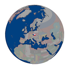 Image showing Czech republic on political globe