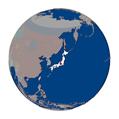 Image showing Japan on political globe