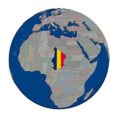 Image showing Chad on political globe