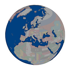 Image showing Slovenia on political globe