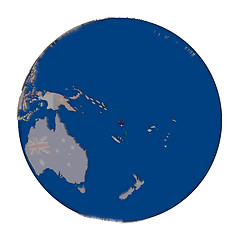 Image showing Vanuatu on political globe