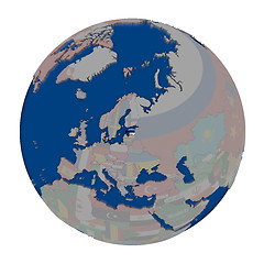 Image showing Estonia on political globe