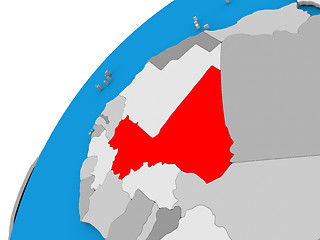 Image showing Mali on globe in red