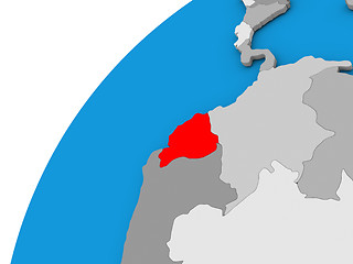 Image showing Ecuador on globe in red