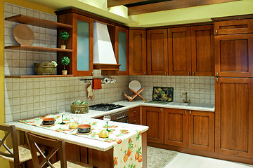 Image showing Country kitchen brown
