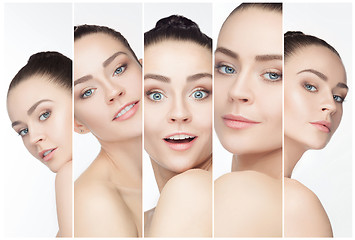 Image showing The collage of a beautiful woman with perfect clean skin