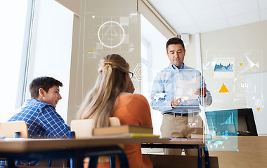 Image showing group of students and teacher with test results