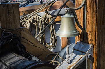 Image showing Ship\'s Bell  on an old sailboat