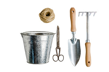 Image showing Garden tools for planting, isolated on white