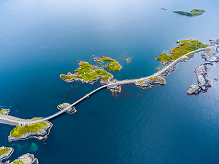 Image showing Atlantic Ocean Road aerial photography.