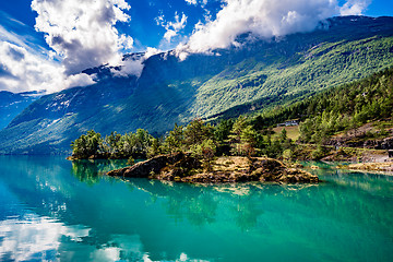 Image showing lovatnet lake Beautiful Nature Norway.