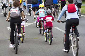 Image showing Group of cyclist during the street race