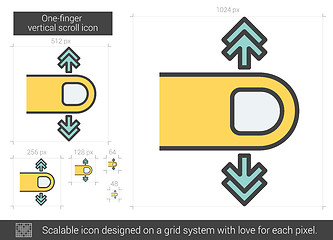 Image showing One-finger vertical scroll line icon.