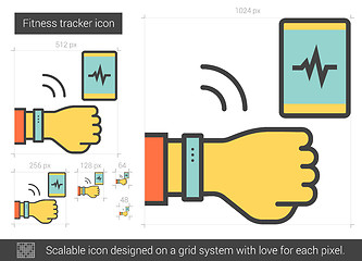 Image showing Fitness tracker line icon.