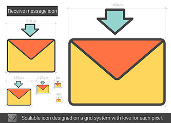 Image showing Receive message line icon.